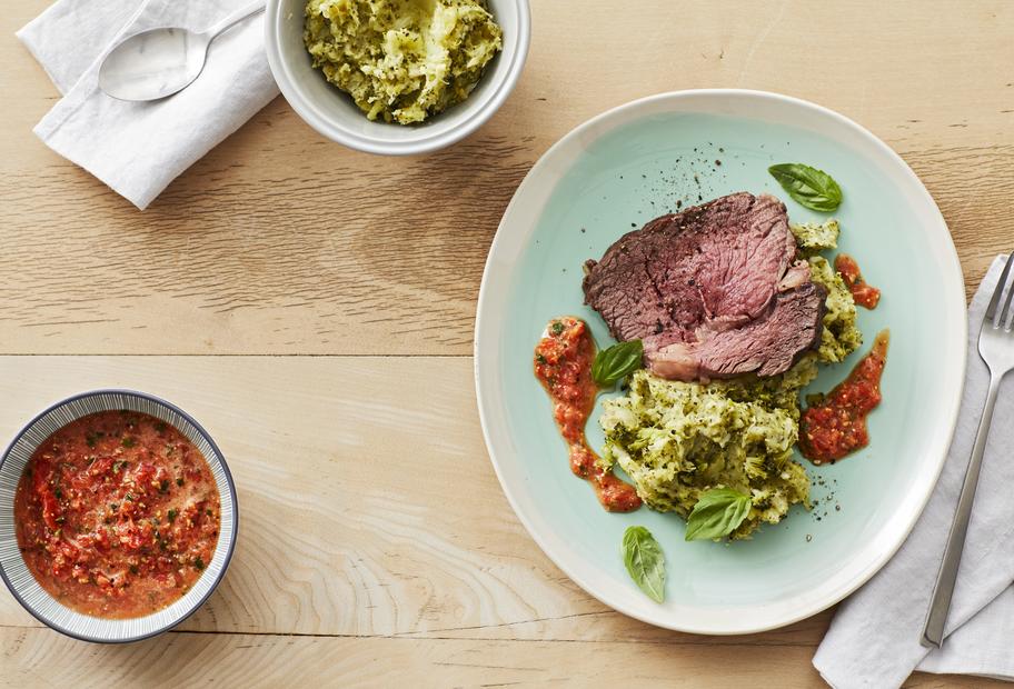 Roastbeef mit Brokkoli-Kartoffel-Püree