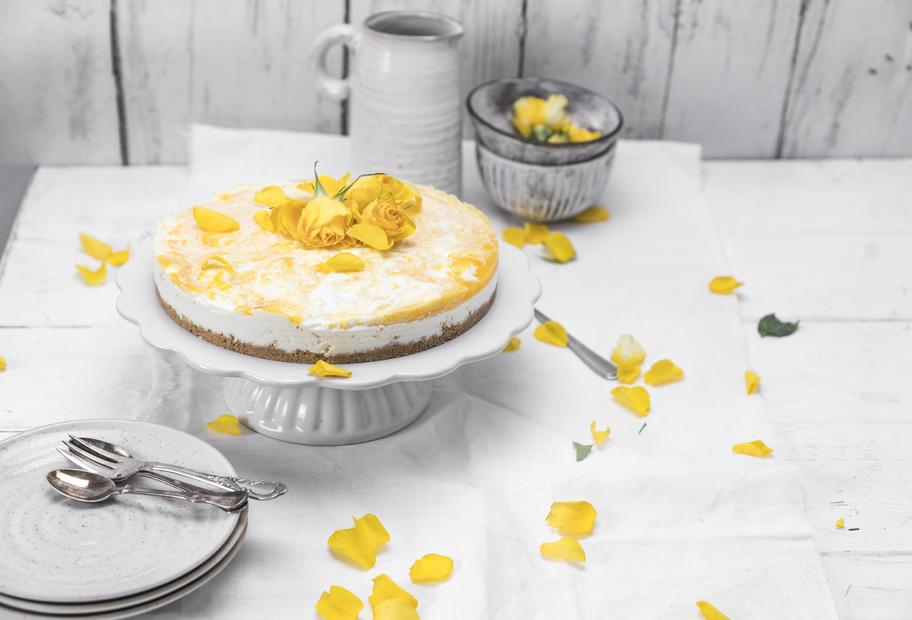 Frischkäse-Pfirsich-Swirl-Torte