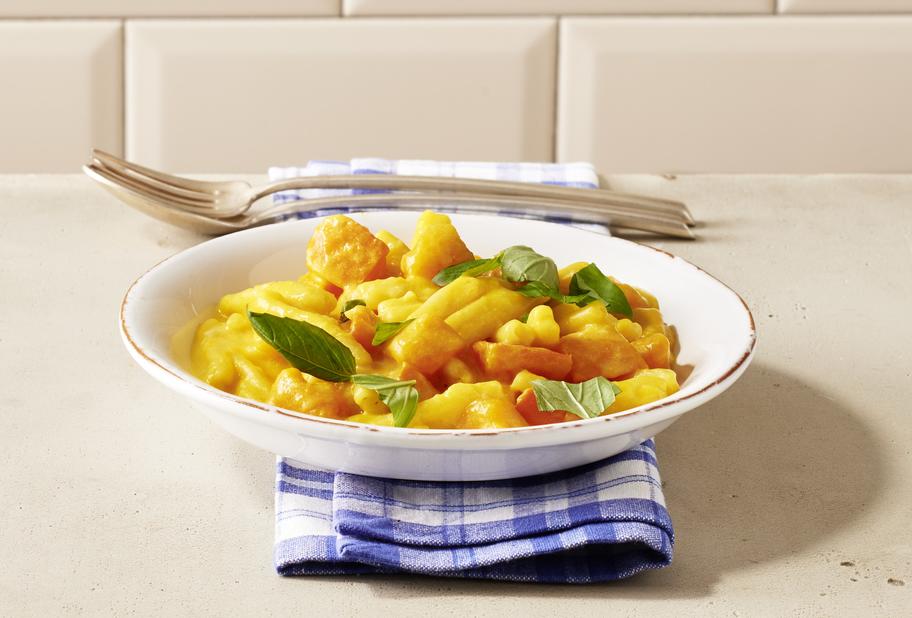 Pasta mit Gorgonzola-Kürbis-Sauce