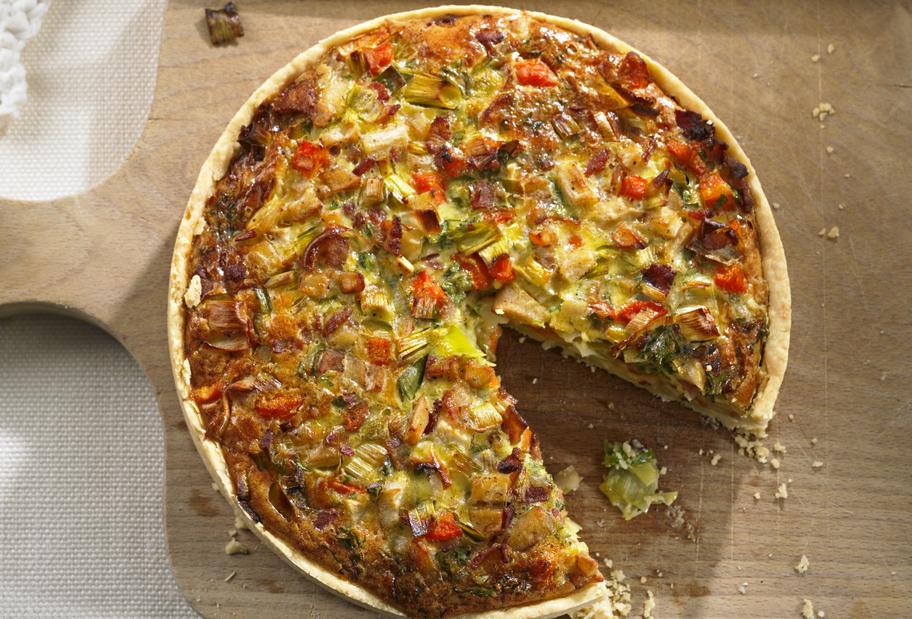 Bunte Gemüse-Quiche mit Sahne