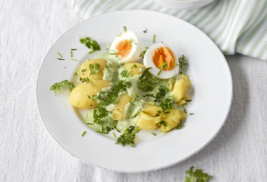 Frankfurter grüne Soße mit Kartoffeln und Ei für den Thermomix®