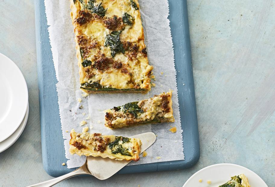 Würzige Hackfleisch-Spinat-Tarte
