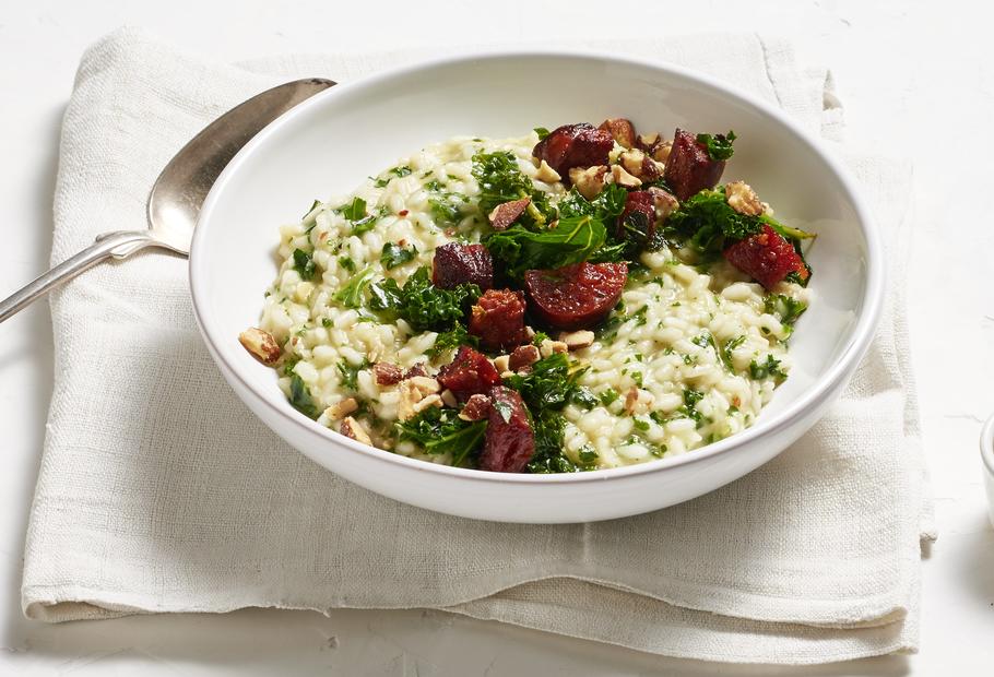 Winterliches Grünkohl-Risotto mit Chorizo