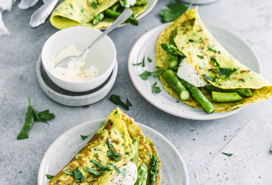Luftige Spargelpfannkuchen