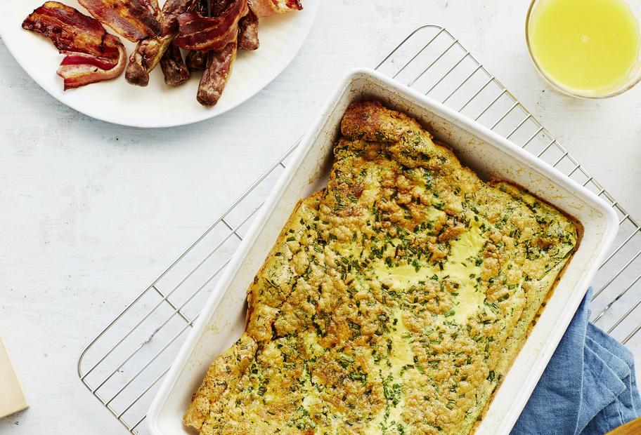 Rührei und Speck aus dem Ofen