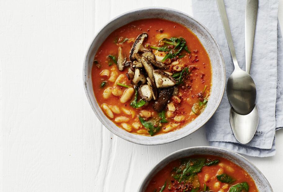 Veganer Bohneneintopf mit Spinat