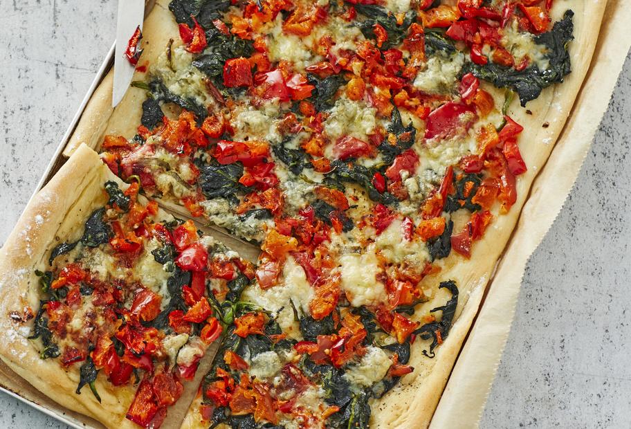 Spinat-Gorgonzola-Pizza