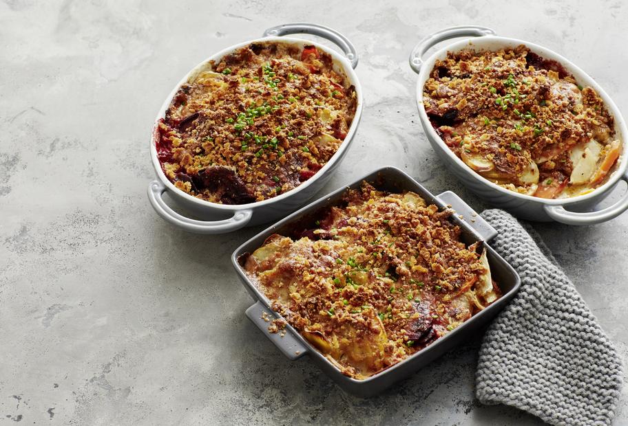 Wurzel-Gratin mit Steinpilzsahne