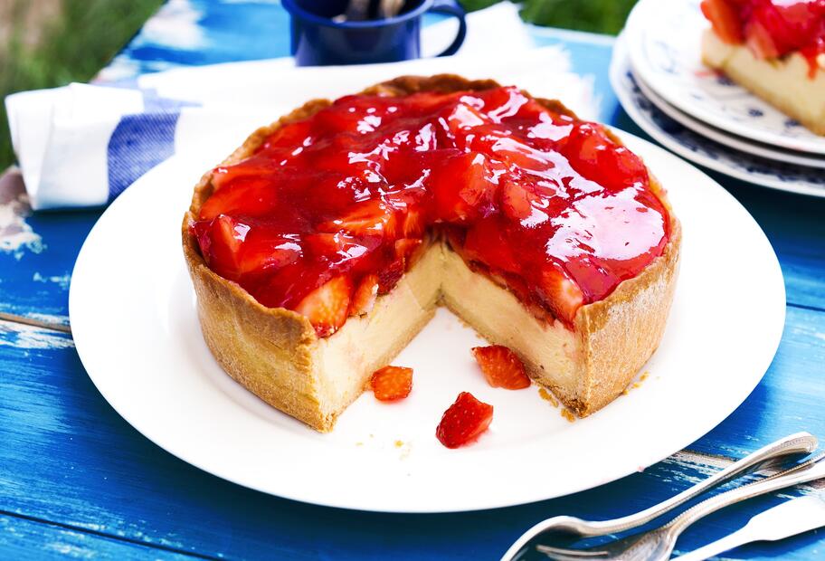 Cremiger Erdbeer-Käsekuchen
