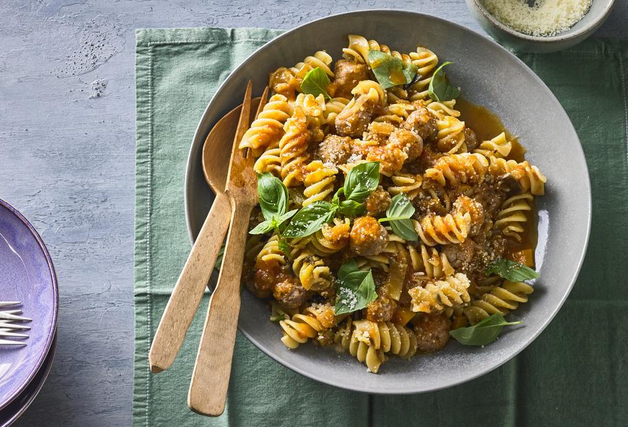 Fusilli mit Mettbällchen für die ganze Familie