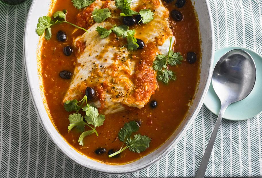 Kabeljau in Tomaten-Salzzitronen-Sugo