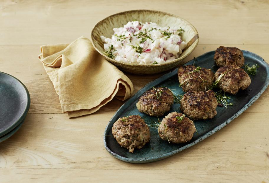 Laugenbuletten mit Rettichsalat