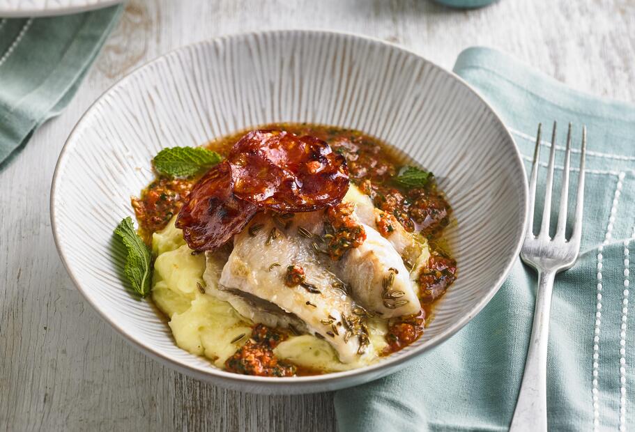 Rotbarsch mit roter Mojo