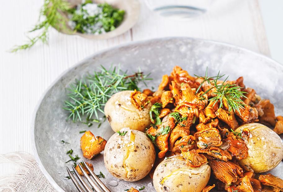 Kanarische Kartoffeln – Papas Arrugadas mit Pfifferlingen