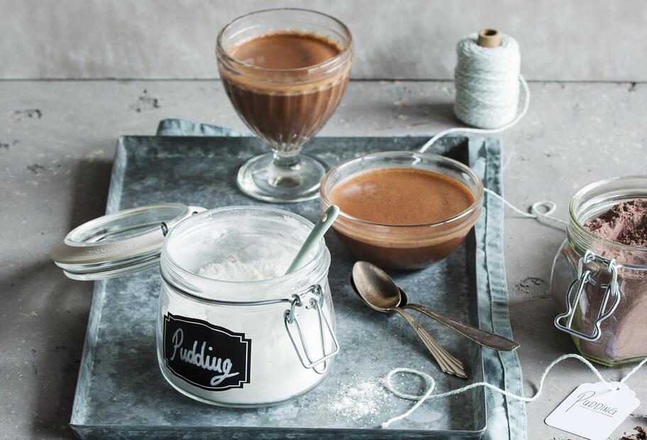 Puddingpulver Schokolade und Vanille