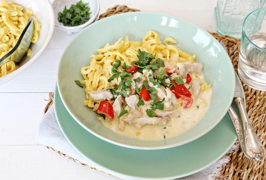 Schlemmer-Geschnetzeltes mit Spätzle