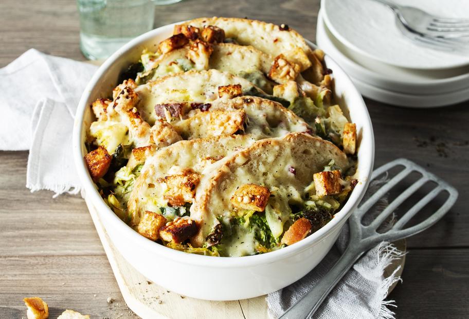 Wirsing-Brot-Auflauf