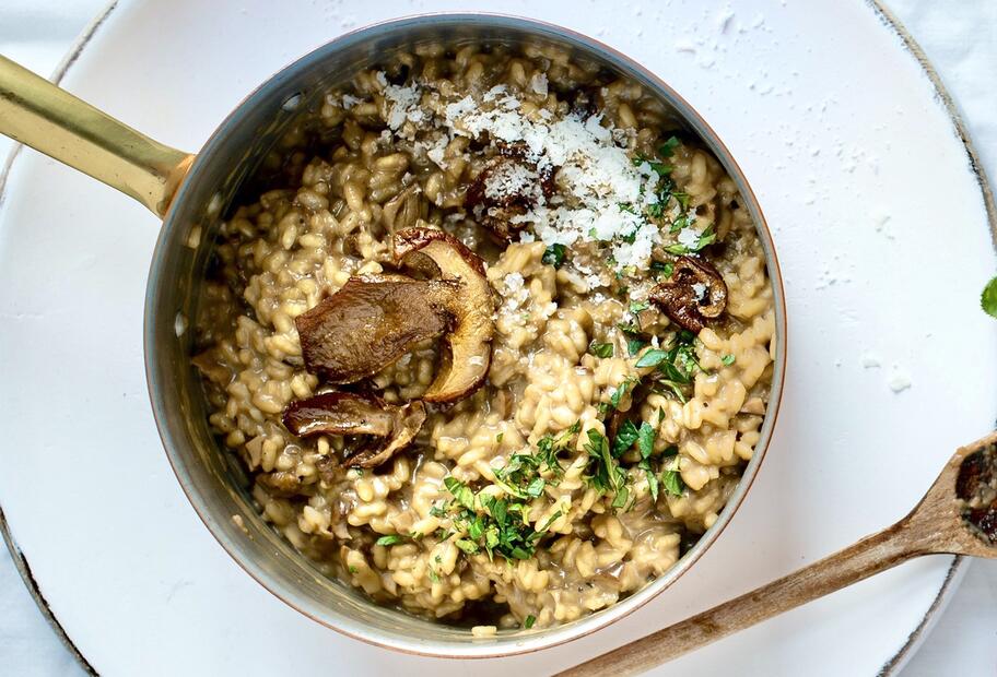 Steinpilzrisotto mit Hagebuttensoße