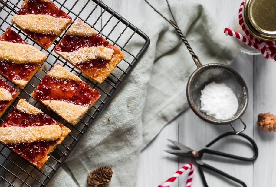 Vegane Linzer Schnitten