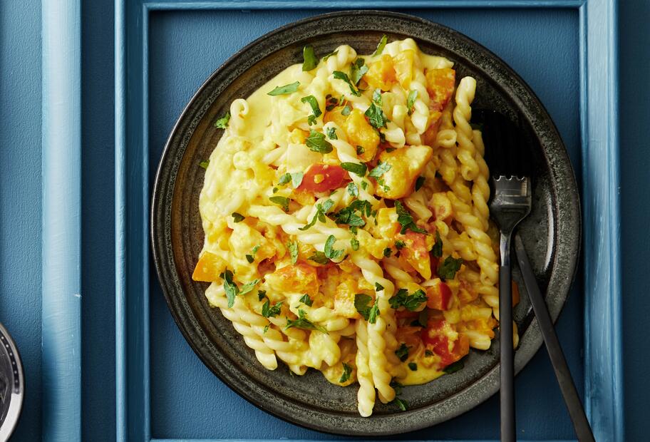 Kürbis-Pasta mit Parmesan