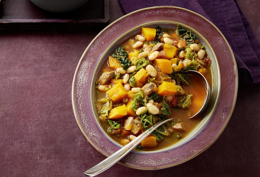 Kürbiseintopf mit Schweinefleisch