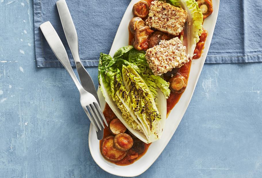 Pilzragout mit gebratenem Feta