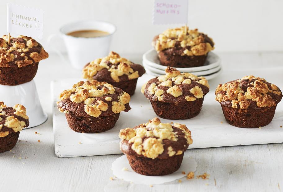 Schokomuffins mit knusprigen Streuseln