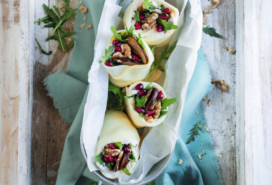 Mozzarella-Wraps mit Champignons