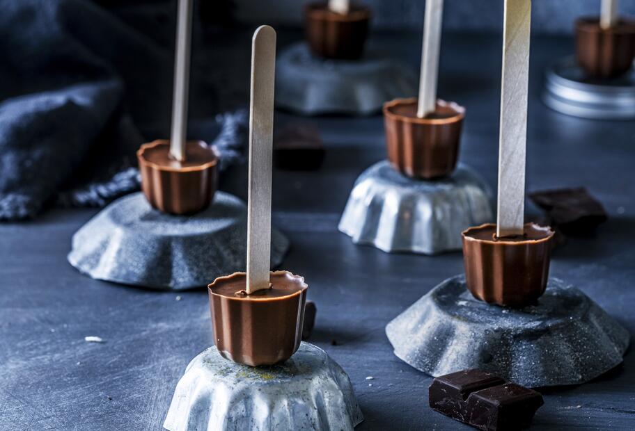 Trinkschokolade am Stiel