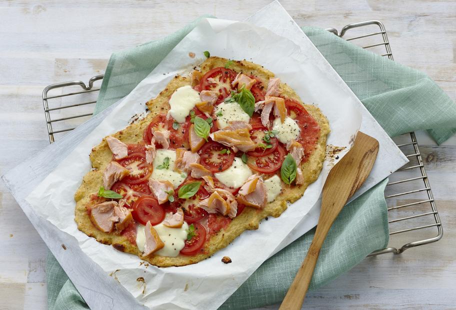 Low-Carb-Pizza mit Stremellachs