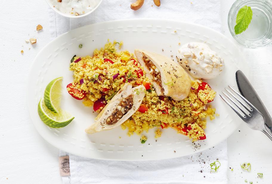 Orientalische Poularde mit Couscous-Salat