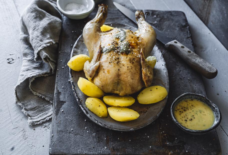 Varoma® Hähnchen mit Kräutersoße für den Thermomix®