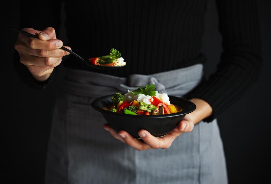 Rotes Thai-Curry mit Reis