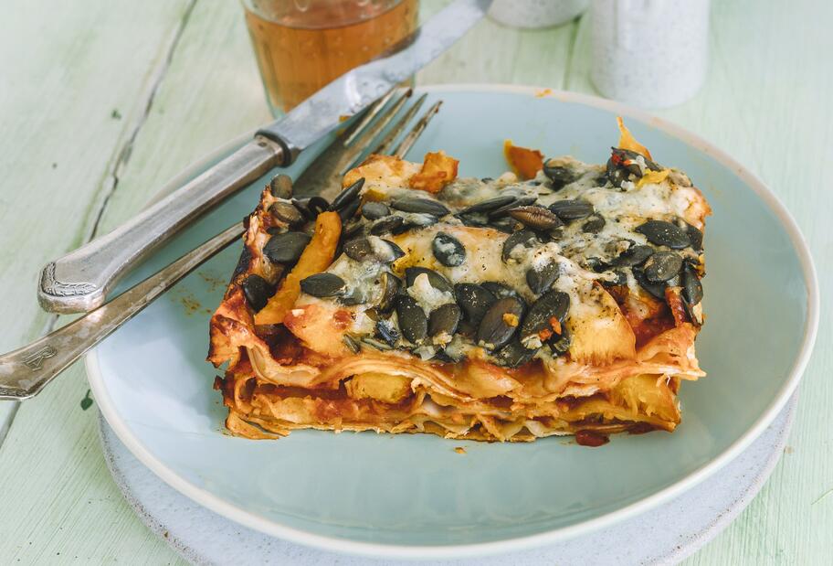 Kürbis-Lasagne mit Bergkäse