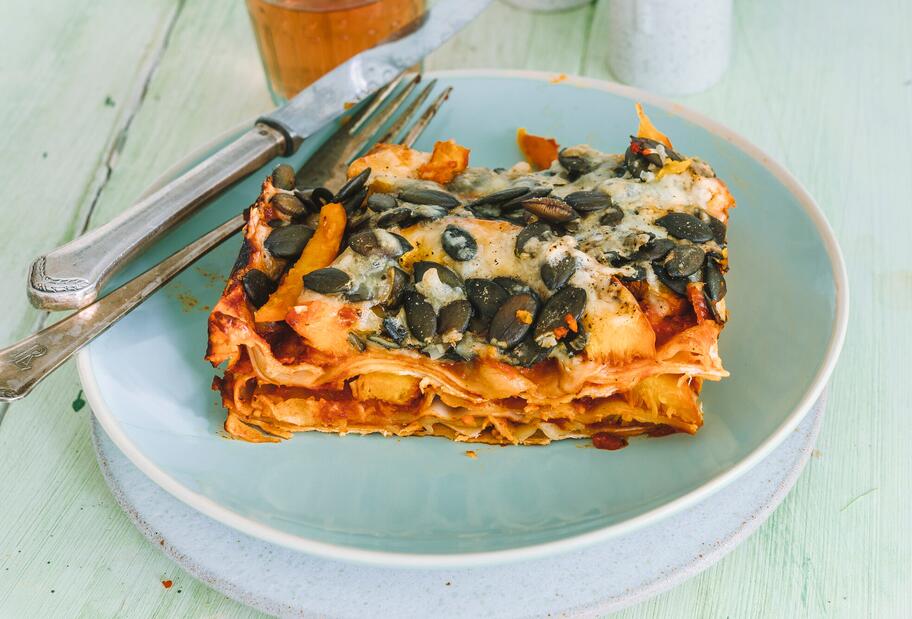 Kürbis-Lasagne mit Bergkäse