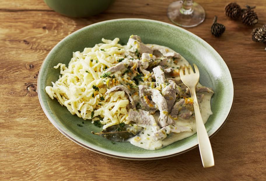 Geschnetzeltes im Meerrettichrahm