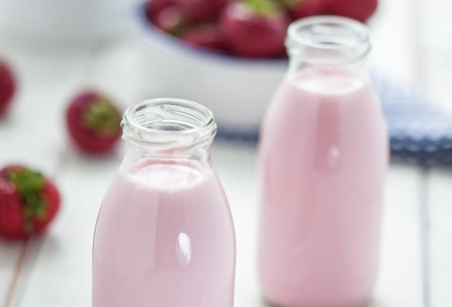 Trinkjoghurt mit Erdbeeren