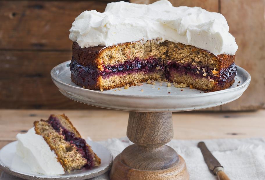 Buchweizentorte mit Blaubeeren