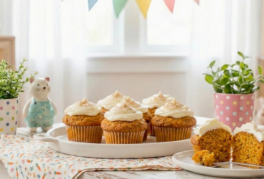 Karottenmuffins mit Frischkäsefrosting
