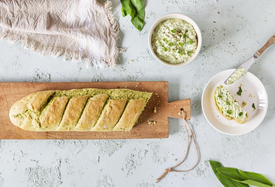 Knuspriges Bärlauchbaguette