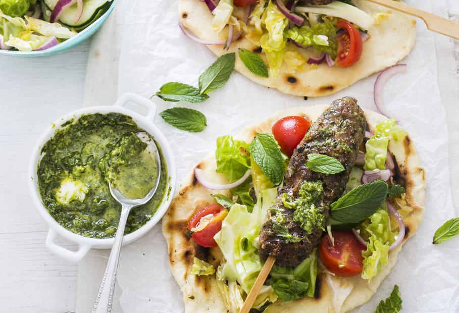 Griechische Fladenbrote mit Kofta