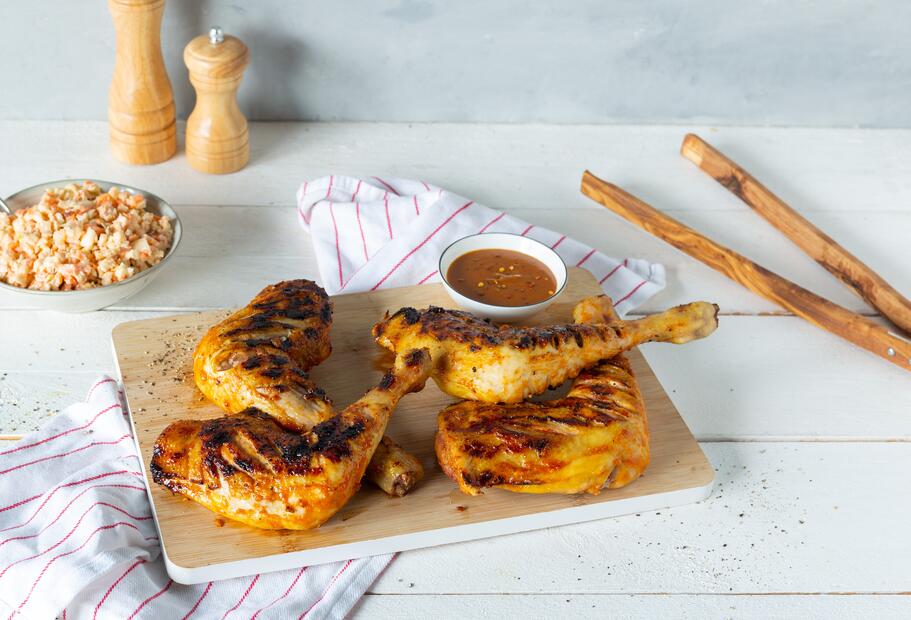 Hähnchenschenkel mit Honig-Senf-Marinade