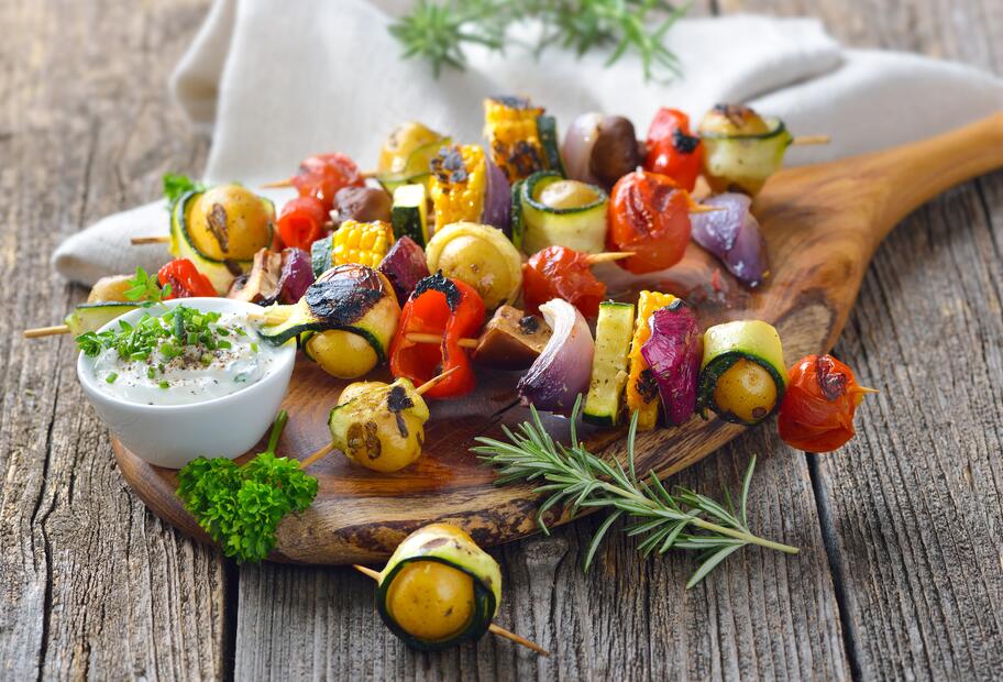 Würzige Gemüsespieße
