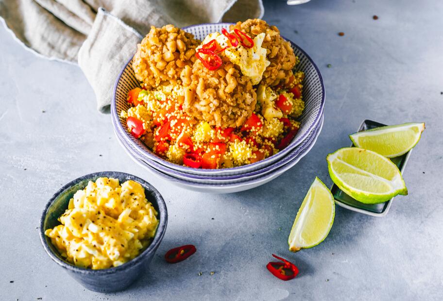 Fischbällchen mit Couscous und Remoulade