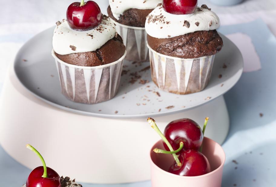 Die leckersten Kirsch-Schokoladenmuffins