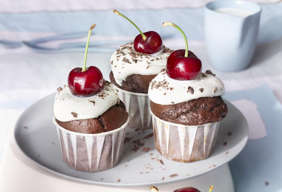 Die leckersten Kirsch-Schokoladenmuffins