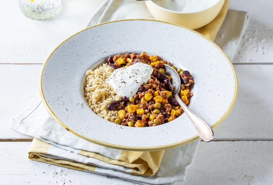 Mexikanischer Couscous mit Hackfleisch