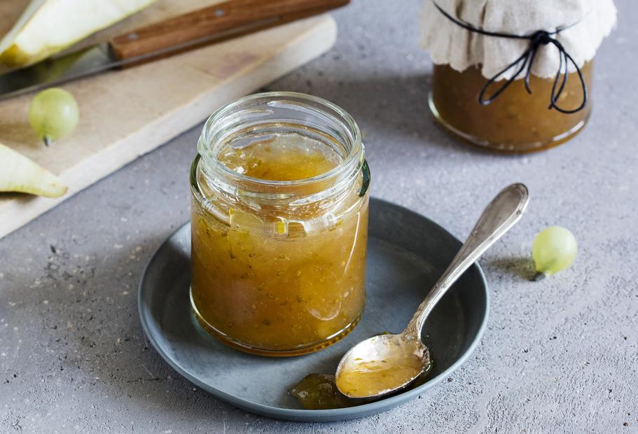 Birnen-Stachelbeerkonfitüre