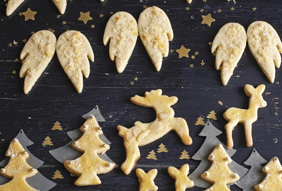 Butterplätzchen mit Mandeln und Orangenzucker