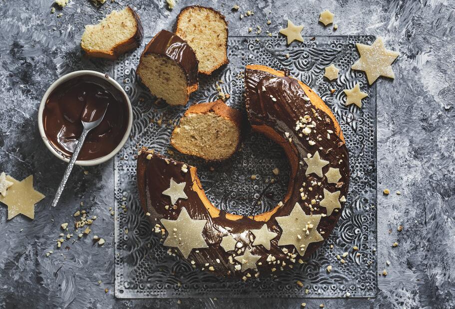 Marzipankuchen mit Schokoglasur